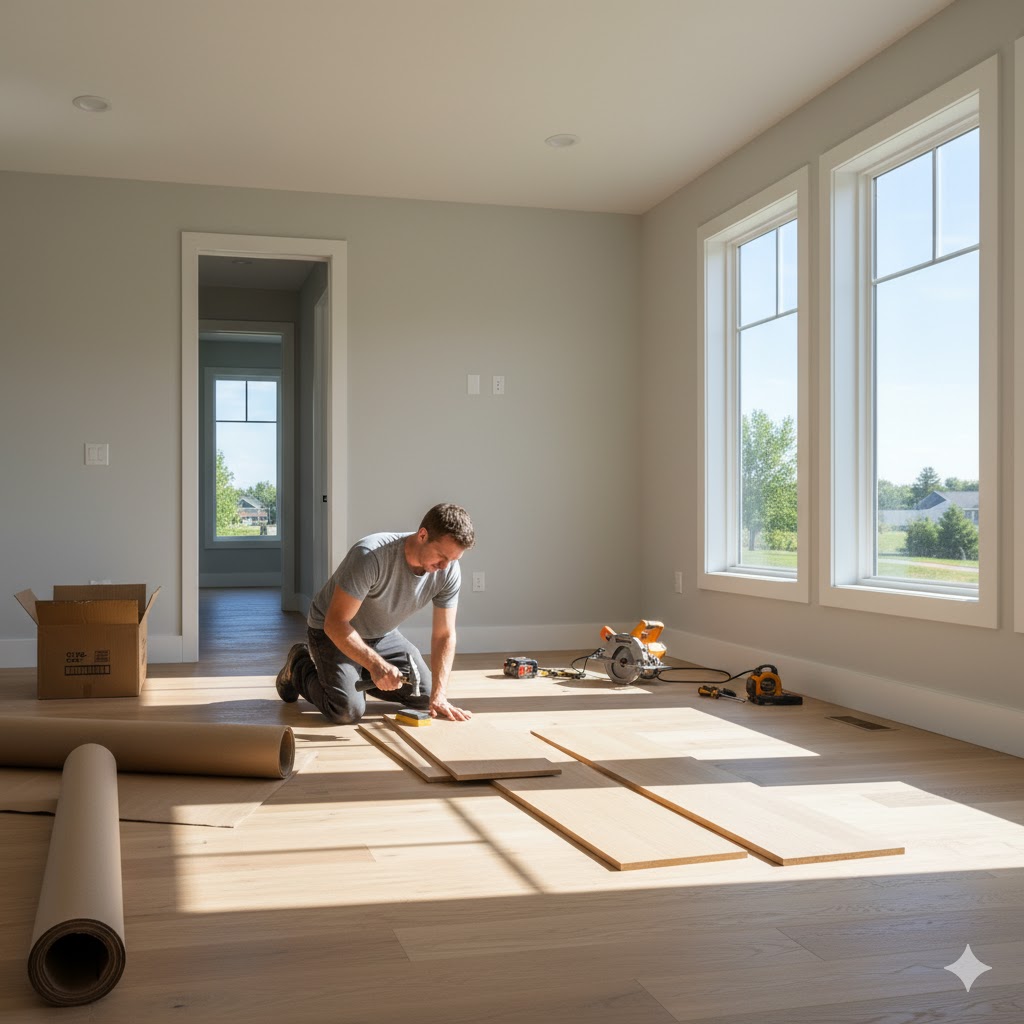 New flooring installation