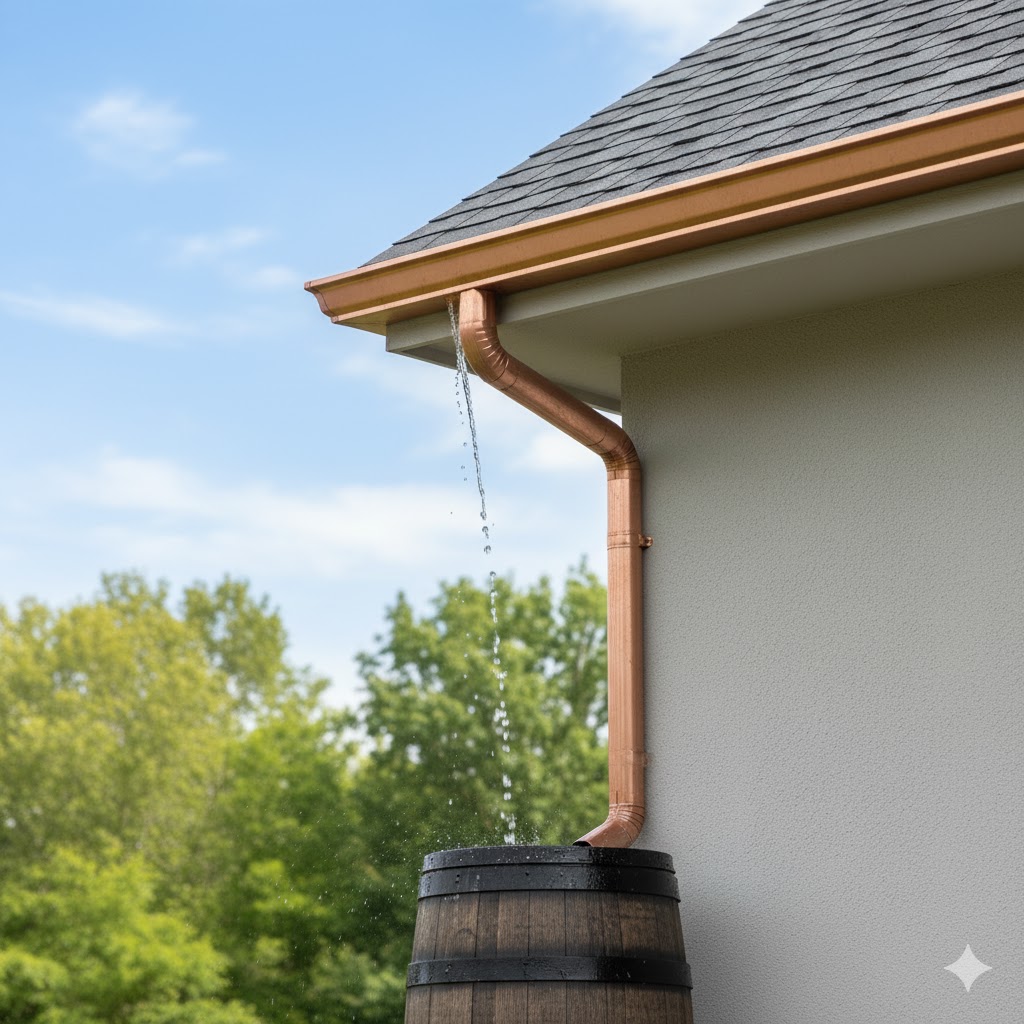 Clean gutters on a house